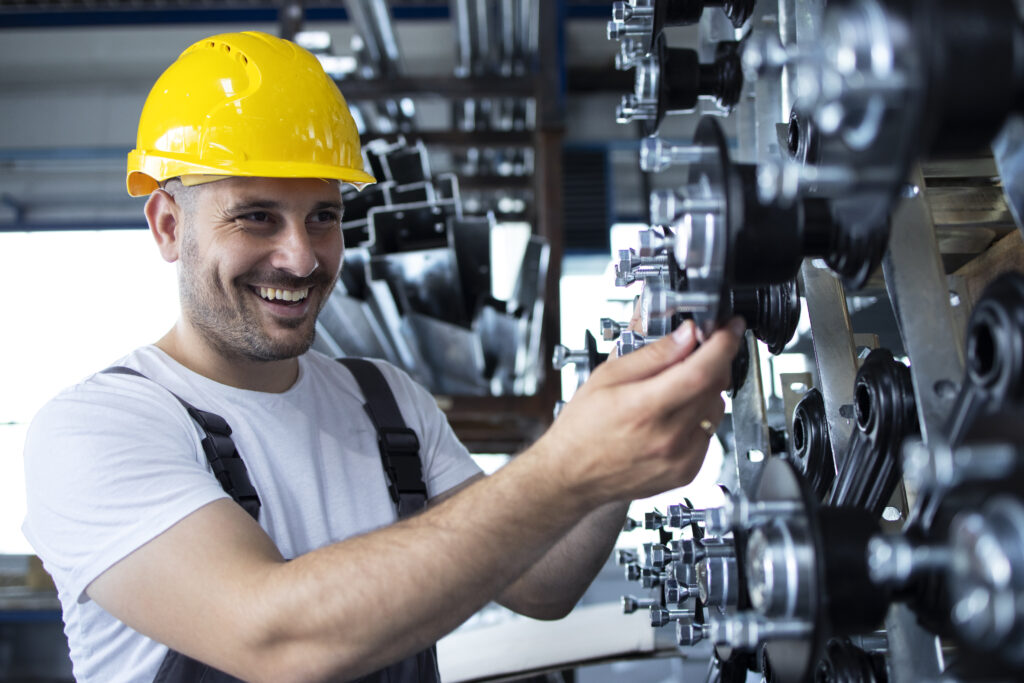 industrial worker working production line factory scaled